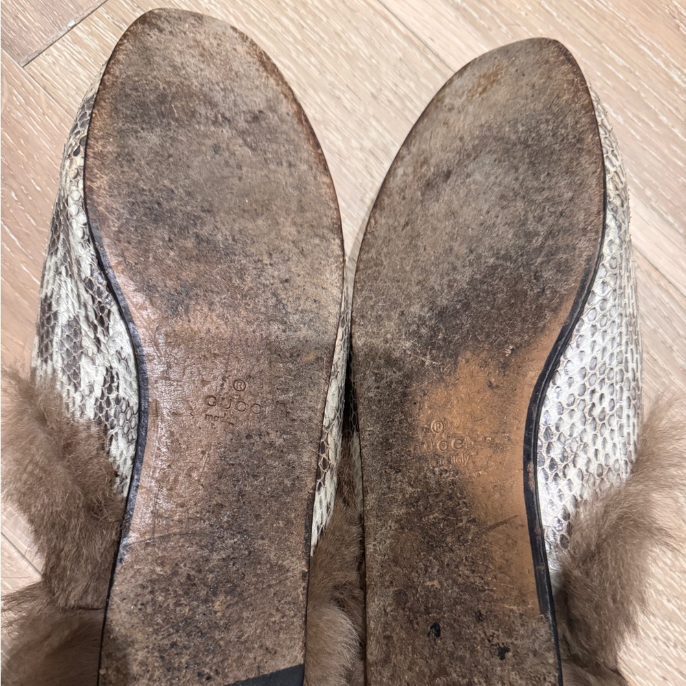 Gucci Princetown Fur lined slippers -Snake/python - Picture 6 of 6